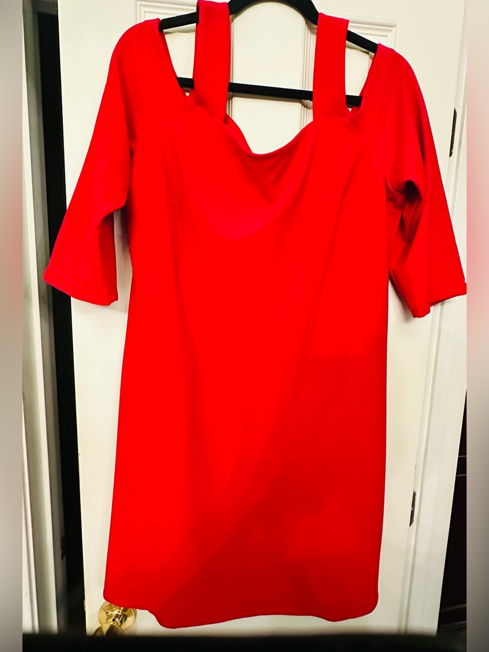 Boston Proper Red Dress with Square Neckline